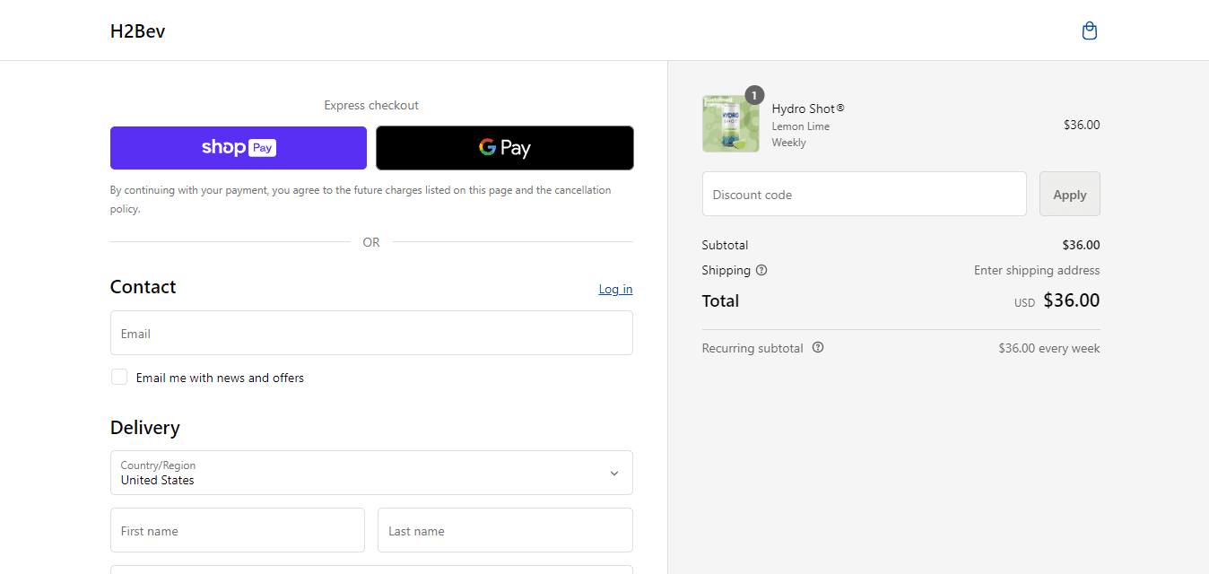 How to apply H2bev coupon code